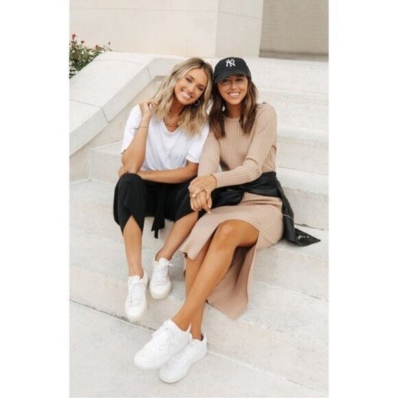 NWT WAYF Dede x Emily Hollie Sweater Dress S BFF Collection Ribbed Knit Midi - Picture 11 of 13